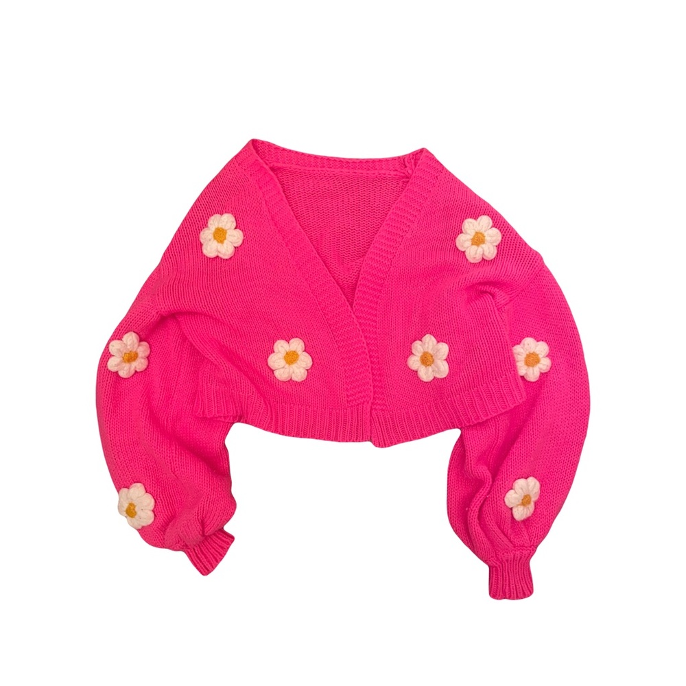 Pink Floral Women's Cardigan